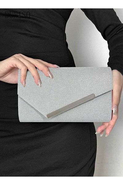 Generic DUNISO Women Shiny Glitter Evening Clutch Crossbody Bag Envelope Handbag Chain Purse for Wedding For
