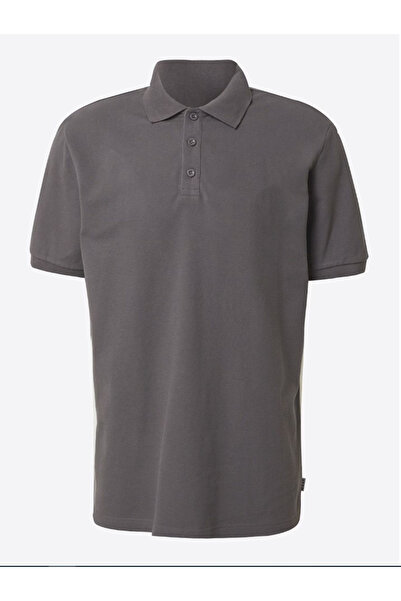 Gri Polo Yaka Basic Model Erkek Kısa Kol Tişört
