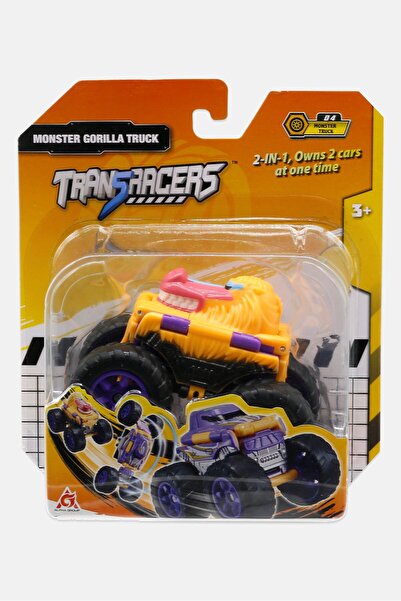 Transracers شاحنة غوريلا مونستر 2 في 1 قابلة للطي، برتقالية