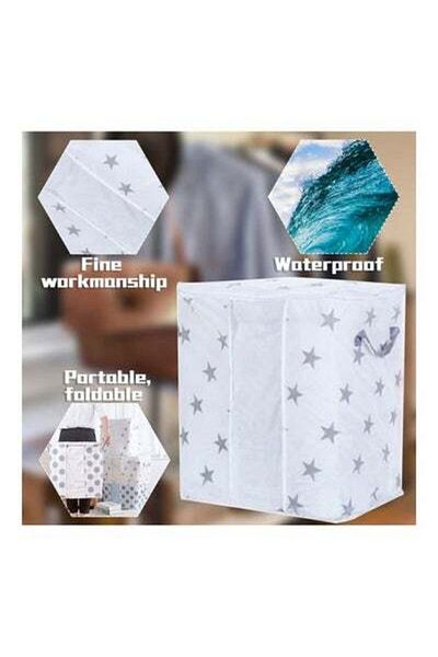 HALAMODO Foldable Closet Storage Bag White/Gray 26x23x2cm