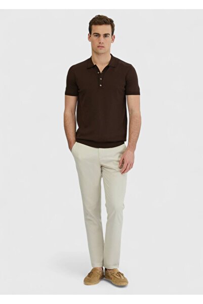 Ramsey Καφέ πλεκτό με γιακά πόλο