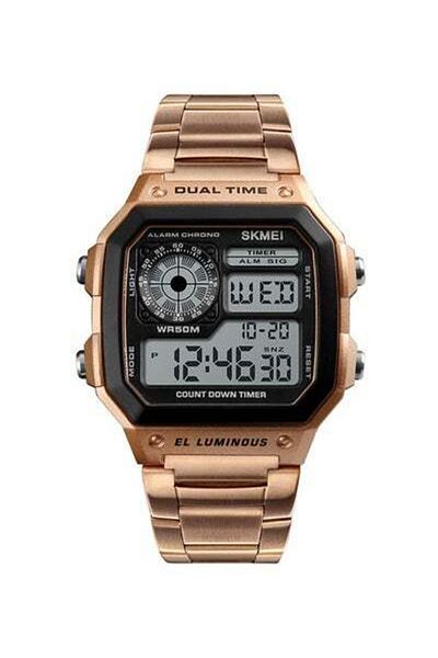 HALAMODO Men's Water Resistant Stainless Steel Digital Watch 1J2840RG