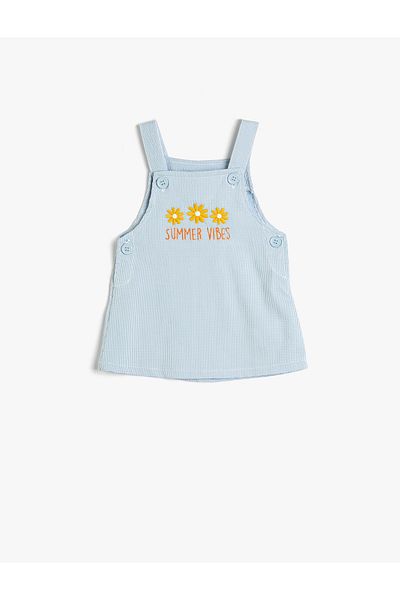 Koton Rochie gilet cu nasturi ajustabili si detaliu broderie