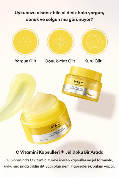 Missha Anti-Blemish Sleeping Mask with Vitamin C Vita C Plus Spot Correcting Sleeping Pack Cream