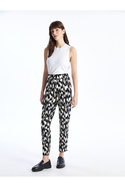 LC Waikiki Pantaloni de damă cu modele confortabile, cu talie elastică