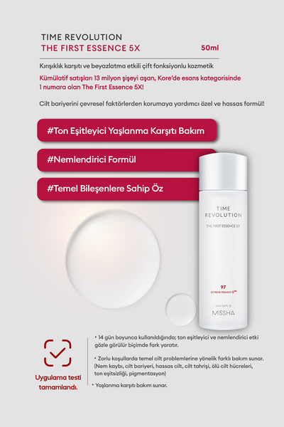 Missha Fermante İçeriklere Sahip Aydınlatıcı & Nemlendirici Esans Time Revolution The First Essence 5x 50ml