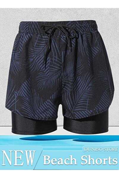 Generic DUNISO Men's Swimming Trunks with Compression Liner, Double Layer Quick Dry Beach Shorts with Adjust