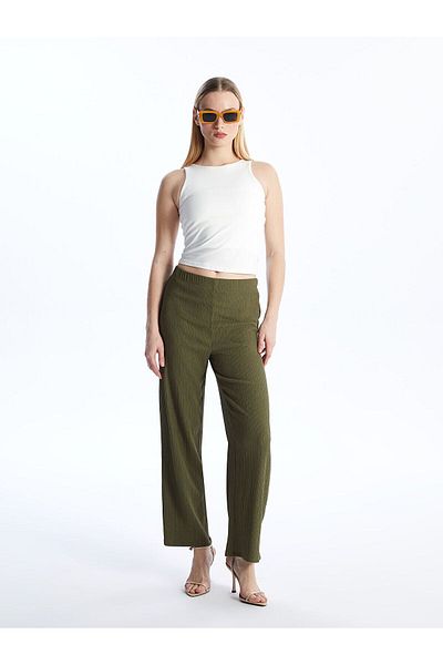 LC Waikiki Pantaloni drepti pentru femei cu talie elastică