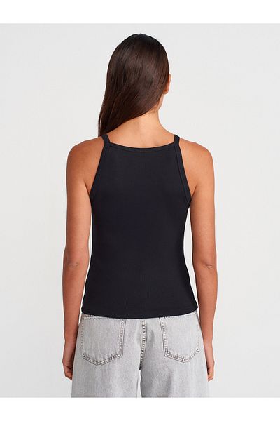 Dilvin 21055 Strappy Tank Top-Black
