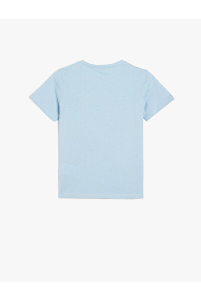 Koton Tricou pentru băiat albastru cu imprimeu spațial 5SKB10158TK