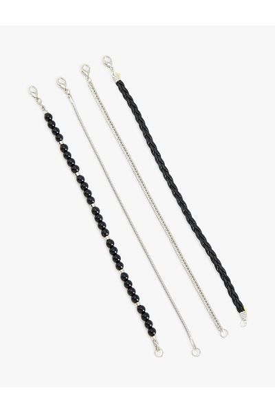 Koton Beaded Faux Leather Chain Bracelet Set of 4