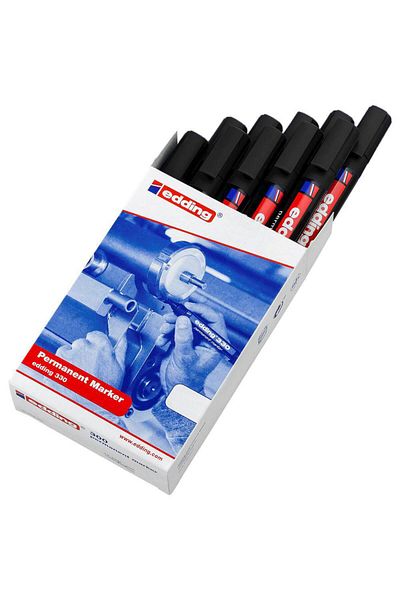 Edding 330 Parcel Pen Permanent with Cut Tip 10 Pieces - Black