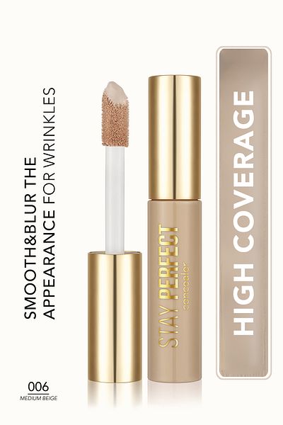 Flormar Natural Finish Concealer (COOL BOTTON) - Stay Perfect Concealer - 006 Medium Beige -8682536085540