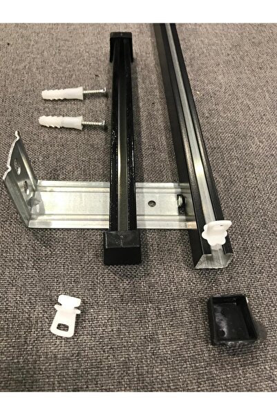 özdeğer home 300 cm duvara montaj ikili perde rayı alüminyum korniş