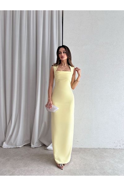Mooi Butik فستان AROW ماكسي 2784 - أصفر