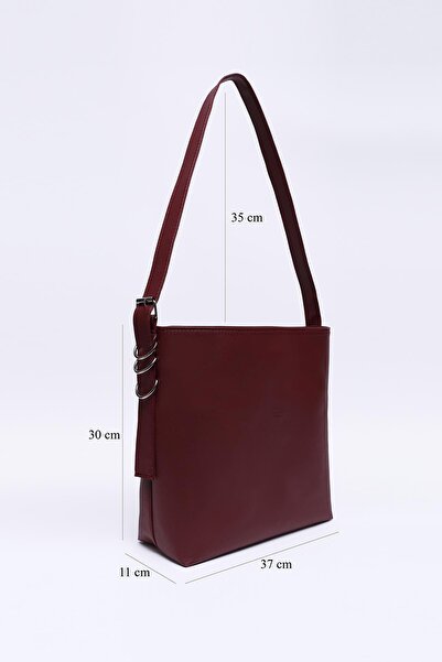 TENA Women's Burgundy Adjustable Strap Shoulder Bag Stn-Burgundy