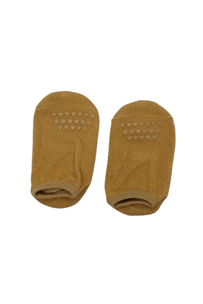 Empria Set protectii anti-alunecare bebe, genunchiere si sosete, Maro, protectie genunchi bebe