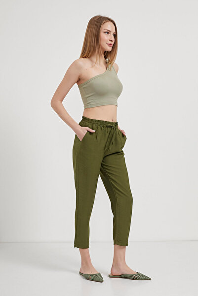 Arma Life Жіночі штани з еластичним поясом, зручний крій, хакі, морквяний колір