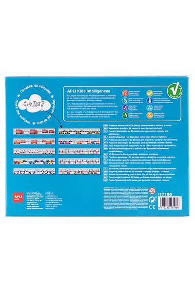 Apli Kids Joc educativ matematic, Apli, adunarea masinutelor colorate, 30 piese, +5 ani