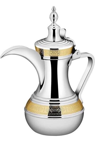 Generic Two-tone engraved coffee pot from Al Saif, 26 oz capacity