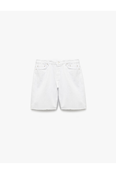 Koton Normal Waist Cotton Bermuda Oversize Jean Shorts