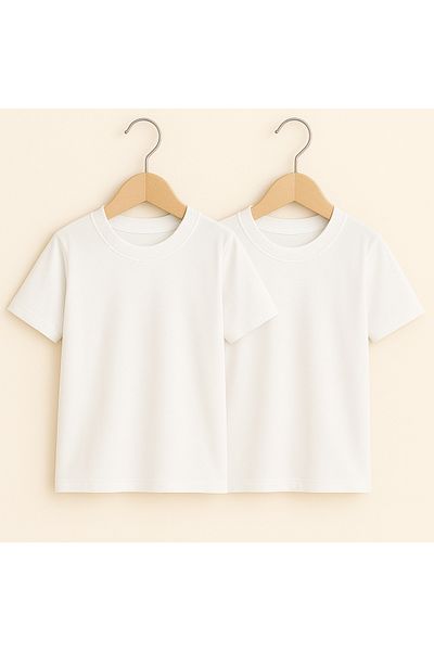 Hilal Akıncı Kids Μπλουζάκι Unisex Basic Crew Neck 2 τεμαχίων