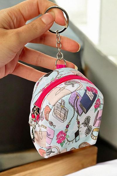 TAKIŞTIR Mixed Color and Figured Keychain Wallet