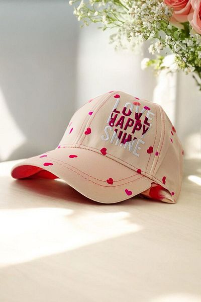 Minigimin Cicileri My Little One's Cicileri (4-8 Years) Heart Love Detailed Girl's Cap Hat - Salmon