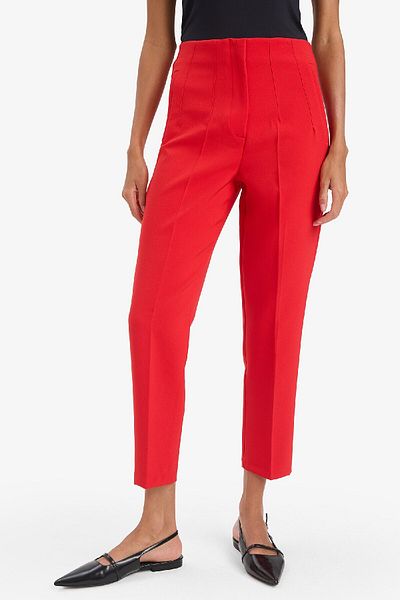 DeFacto High Waist Zip Crop Pants - Carrot Fit, Straight Narrow Leg C2466Ax24Au