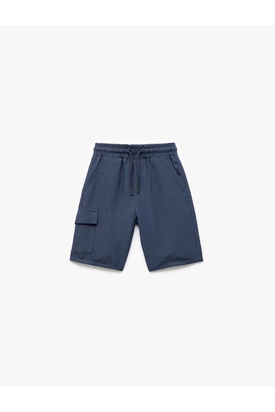 Koton Linen and Viscose Blended Cargo Shorts with Pocket Detail and Tie Waist