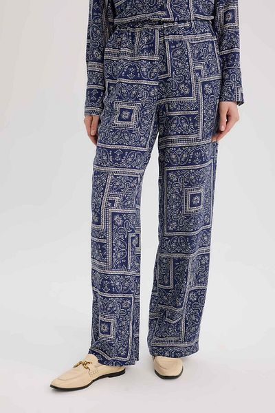 DeFacto Regular Fit Paisley Patterned Viscose Beach Pants-Fall in Love C3159Ax25Sp