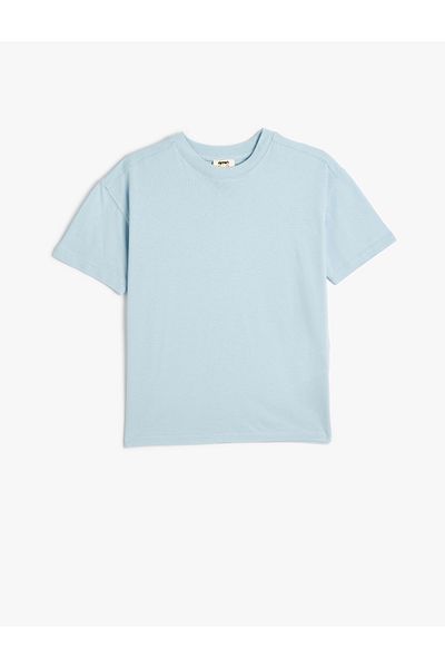 Koton Tricou de bază oversize, cu mânecă scurtă, decolteu, bumbac