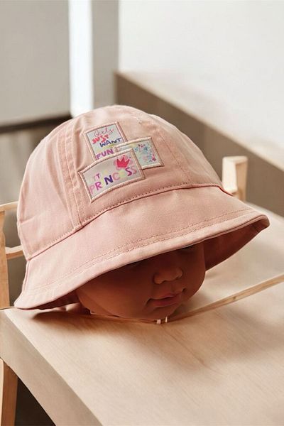 Minigimin Cicileri My Little Prince's Ciciler (1-4 Years) Little Princes Embroidered Girl's Bucket Hat - Pink