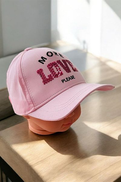Minigimin Cicileri My Little One's Cicileri (4-8 Years) Mini Star Love Written Girl's Hat - Pink
