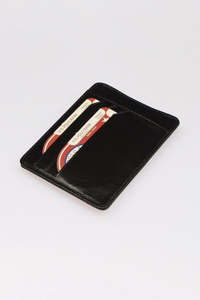 U.S POLO Men's Black Tan Card Holder Plcz8445