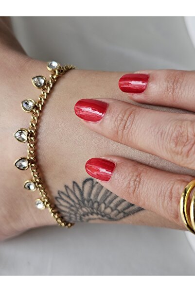 bej jewelry Minik Kalpli Gold Çelik Halhal