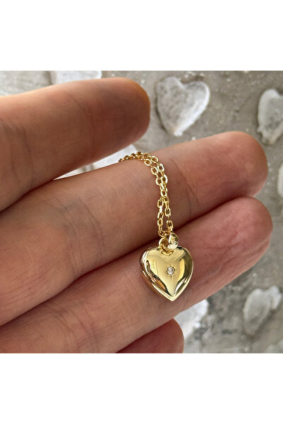 Masaliko M Kalp Minimal Şık İthal Gümüş Kolye Ms3163, 925 Ayar Gümüş, Resim v...