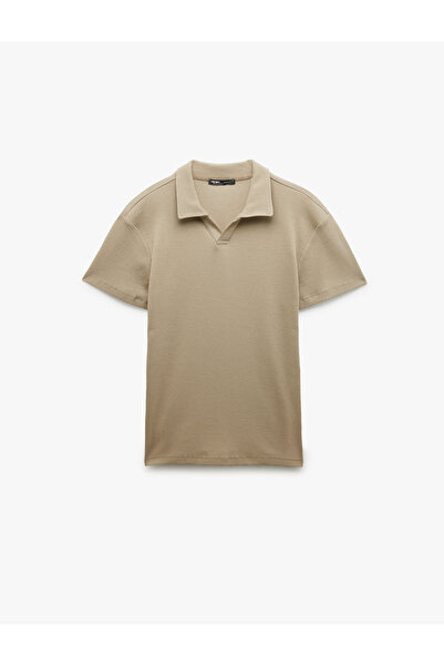 Koton Baumwoll-Kurzarm-Slim-Fit-Basic-Polo-T-Shirt