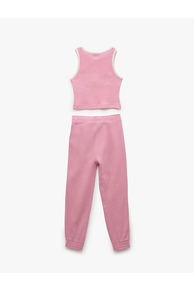 Koton Baumwoll-Set mit Rundhalsausschnitt und Trägern und Jogginghose, 2 Stück