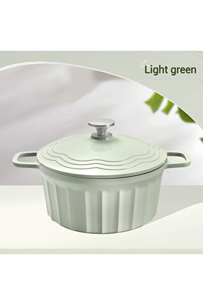 Yelajoy Multifunctional enamel cookware, large capacity, double handle, fast heating, easy to clean, green