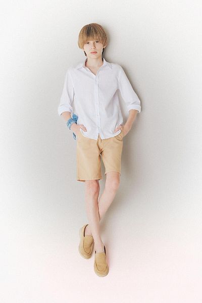 DeFacto Boy's Polo Neck Linen Look Long Sleeve Basic Plain Shirt W3236A625Sm