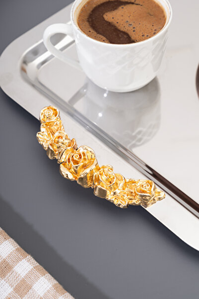 Skygo Rose Silver Chrome Coffee Presentation Tray 22 cm - Stylish Presentation Tray, Elegant Silver Detailed Catering Tray