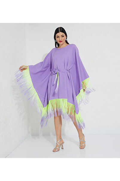 Marvella By Rasha كارديجان واسع مع هامش أومبري دائري بالكامل