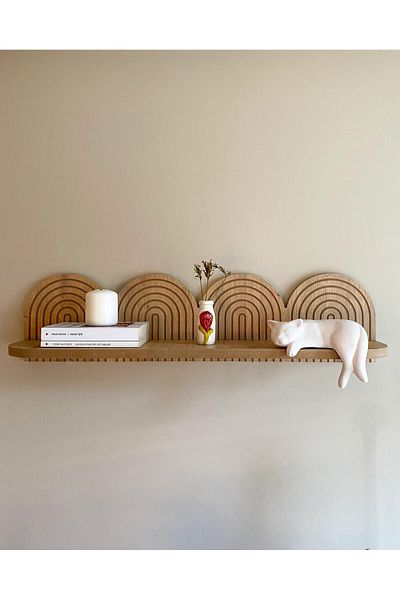 Semya Home رف حائط أكاسيا