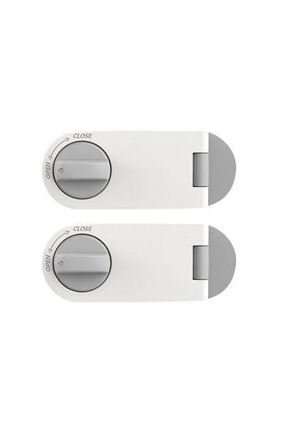 Empria Set of 2 fixed safety locks for cabinet doors and drawers, 10.6x4.15x2.2 cm, Gray