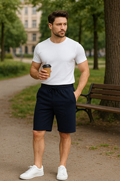mmetalic Чоловічі сині шорти та бермуди прямого крою