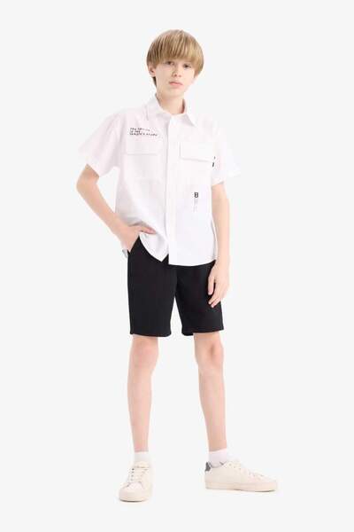 DeFacto 100% Cotton Pocketed Basic Gabardine Shorts for Boys C2955A825Sm