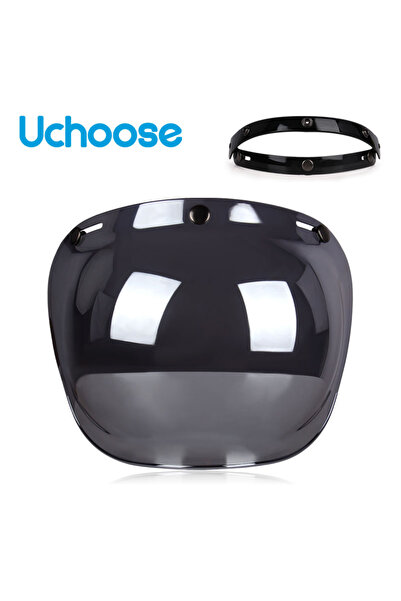 Choice silver Open Face Helmet Visor Motorcycle Helmets Bubble Visors Flip Up...