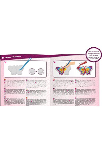 LENA Creative plaster casting set - Shiny Butterflies, with molds, plaster, glitter and accessories, +8 years