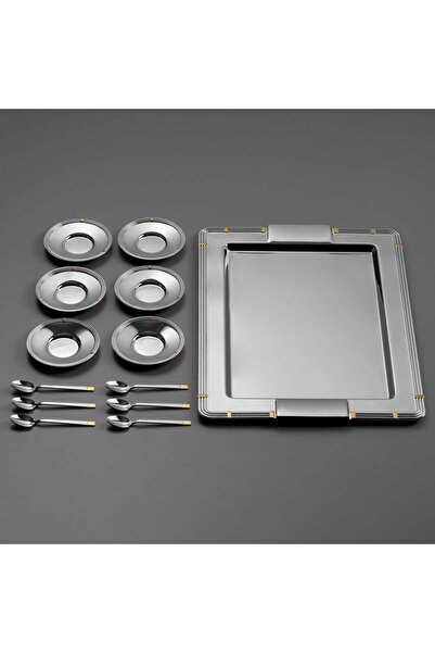 Jumbo 4200 Gold 13 Parça Çelik Çay Seti